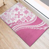 Pink Hawaiian Quilt Pattern Rubber Doormat Mixed Polynesian Tribal Arty LT9 - Polynesian Pride