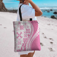 Pink Hawaiian Quilt Pattern Tote Bag Mixed Polynesian Tribal Arty - Polynesian Pride