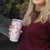 Pink Hawaiian Quilt Pattern Tumbler Cup Mixed Polynesian Tribal Arty