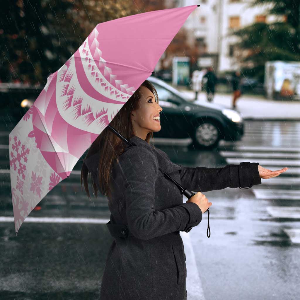 Pink Hawaiian Quilt Pattern Umbrella Mixed Polynesian Tribal Arty - Polynesian Pride
