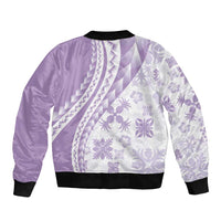Purple Hawaiian Quilt Pattern Bomber Jacket Mixed Polynesian Tribal Arty LT9 - Polynesian Pride