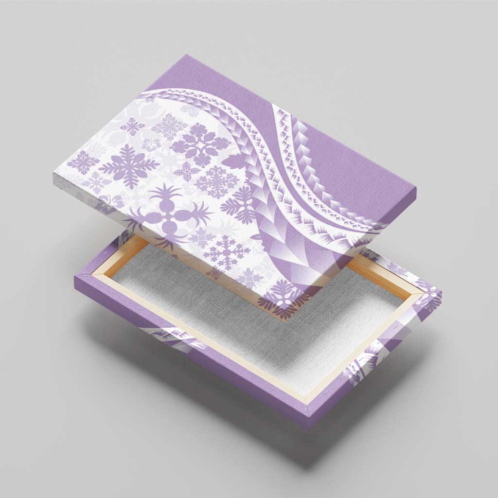 Purple Hawaiian Quilt Pattern Canvas Wall Art Mixed Polynesian Tribal Arty