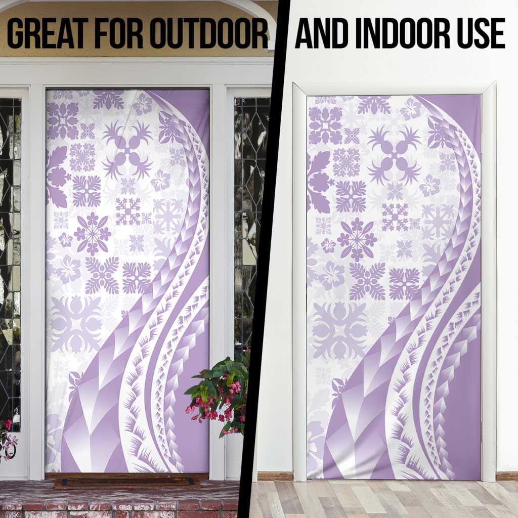 Purple Hawaiian Quilt Pattern Door Cover Mixed Polynesian Tribal Arty - Polynesian Pride