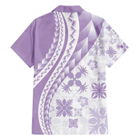 Purple Hawaiian Quilt Pattern Family Matching Summer Maxi Dress and Hawaiian Shirt Mixed Polynesian Tribal Arty LT9 - Polynesian Pride