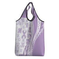 Purple Hawaiian Quilt Pattern Grocery Bag Mixed Polynesian Tribal Arty LT9 - Polynesian Pride