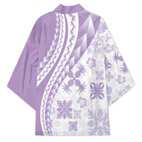 Purple Hawaiian Quilt Pattern Kimono Mixed Polynesian Tribal Arty - Polynesian Pride