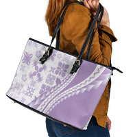 Purple Hawaiian Quilt Pattern Leather Tote Bag Mixed Polynesian Tribal Arty LT9 - Polynesian Pride