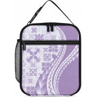 Purple Hawaiian Quilt Pattern Lunch Bag Mixed Polynesian Tribal Arty LT9 10.2 × 8.3 × 4.3 inch Purple - Polynesian Pride