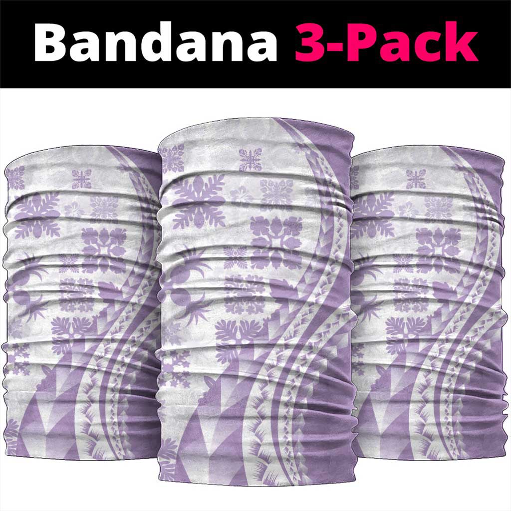Purple Hawaiian Quilt Pattern Neck Gaiter Mixed Polynesian Tribal Arty - Polynesian Pride