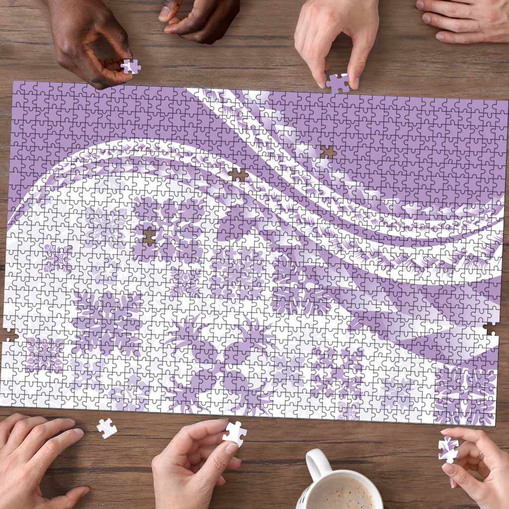 Purple Hawaiian Quilt Pattern Puzzle Mixed Polynesian Tribal Arty - Polynesian Pride
