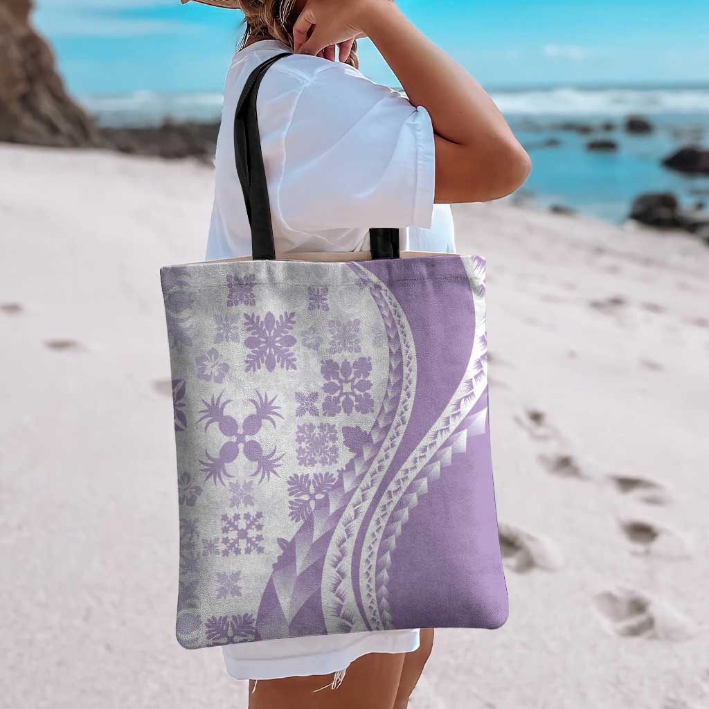 Purple Hawaiian Quilt Pattern Tote Bag Mixed Polynesian Tribal Arty LT9 - Polynesian Pride