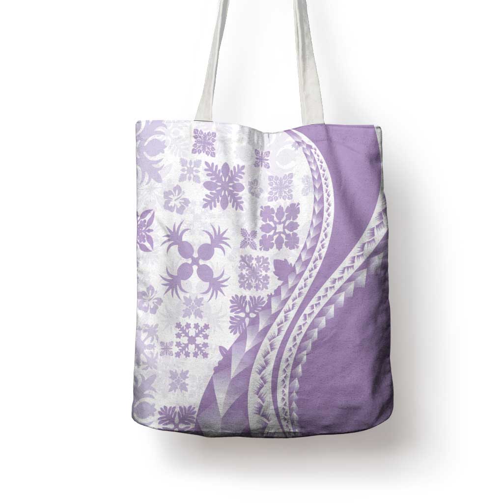 Purple Hawaiian Quilt Pattern Tote Bag Mixed Polynesian Tribal Arty LT9 - Polynesian Pride