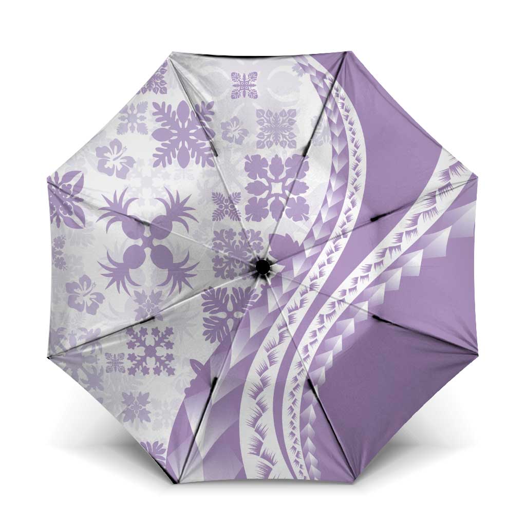 Purple Hawaiian Quilt Pattern Umbrella Mixed Polynesian Tribal Arty - Polynesian Pride