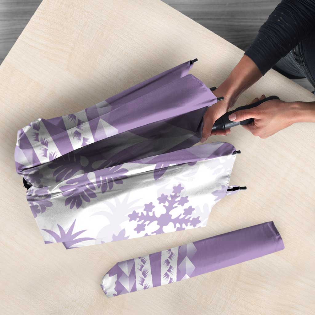 Purple Hawaiian Quilt Pattern Umbrella Mixed Polynesian Tribal Arty - Polynesian Pride