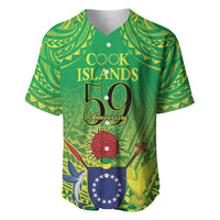 Cook Islands Constitution Day Baseball Jersey Kuki Airani Since 1965 LT9 Green - Polynesian Pride