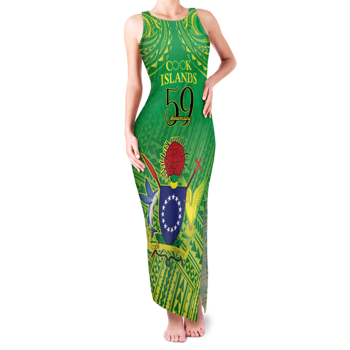 Cook Islands Constitution Day Family Matching Tank Maxi Dress and Hawaiian Shirt Kuki Airani Since 1965