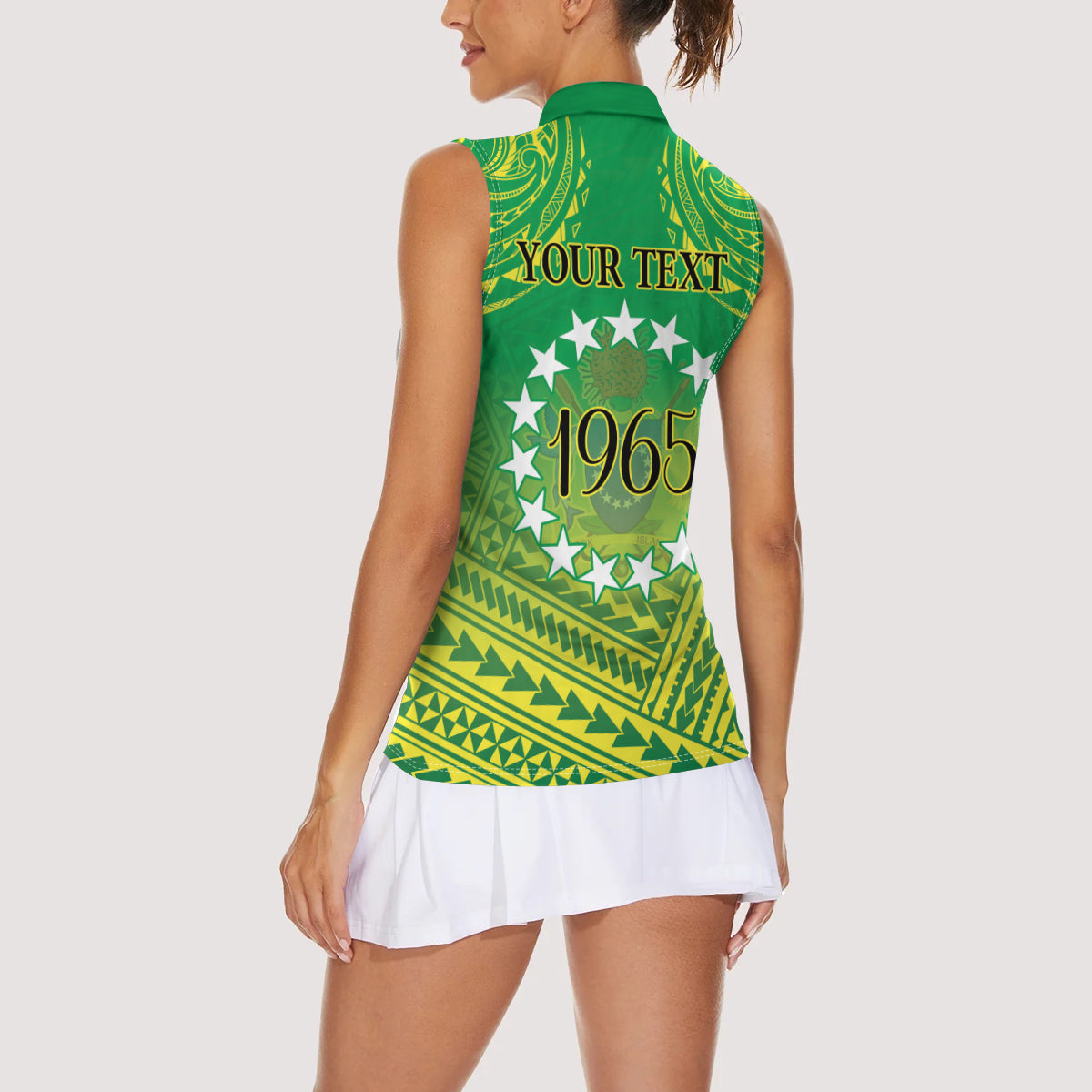Cook Islands Constitution Day Women Sleeveless Polo Shirt Kuki Airani Since 1965 LT9 - Polynesian Pride
