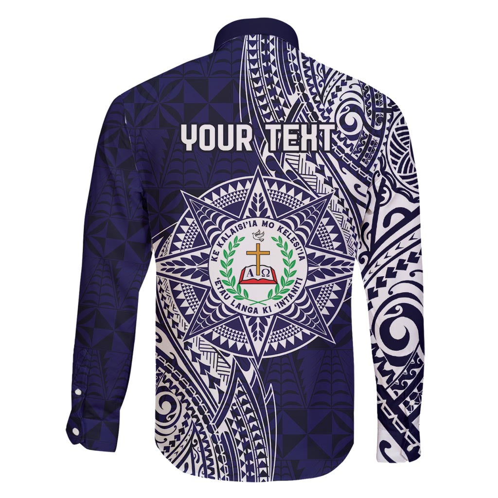 Personalised Tonga Sia'atoutai Theological College Family Matching Long Sleeve Bodycon Dress and Hawaiian Shirt Since 1948 Special Kupesi Pattern