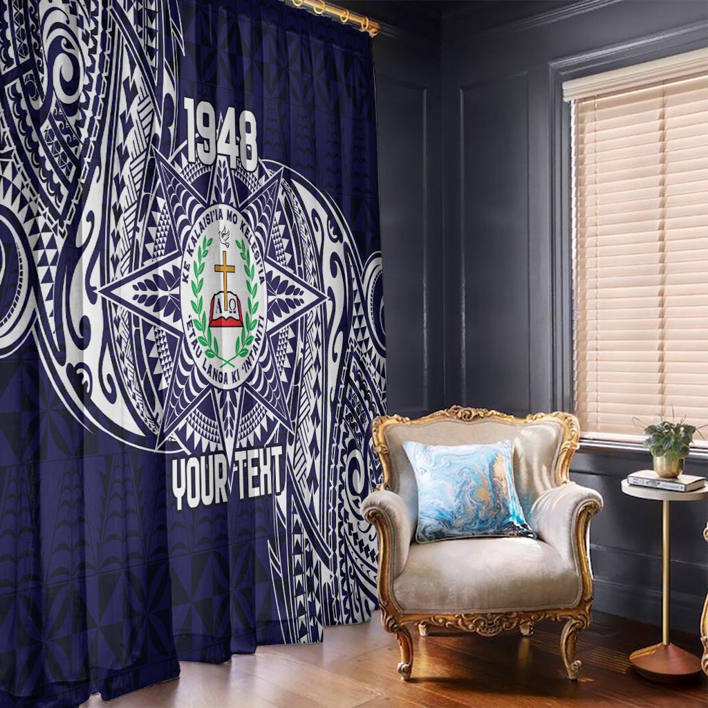 Personalised Tonga Sia'atoutai Theological College Window Curtain Since 1948 Special Kupesi Pattern