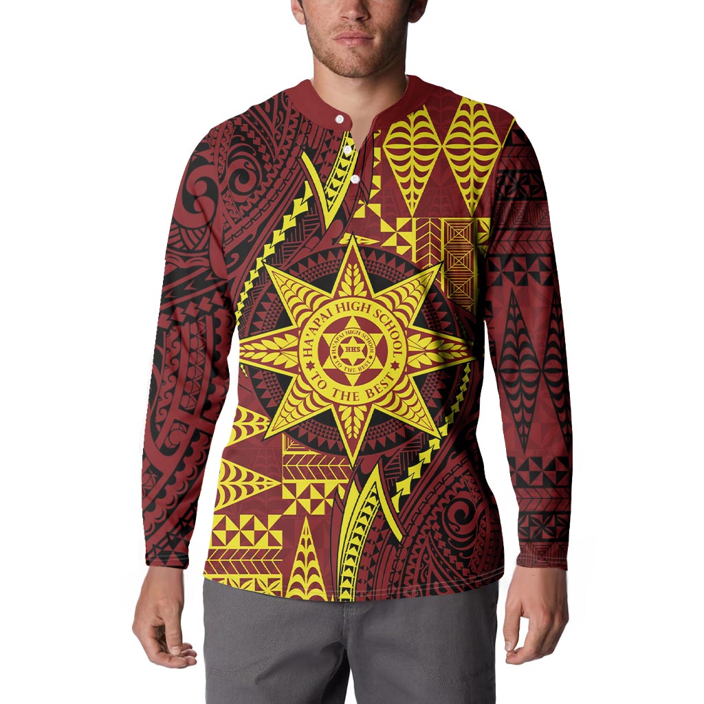 Personalised Tonga Haapai High School Button Sweatshirt Special Kupesi Pattern