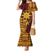 Personalised Tonga Haapai High School Family Matching Mermaid Dress and Hawaiian Shirt Special Kupesi Pattern