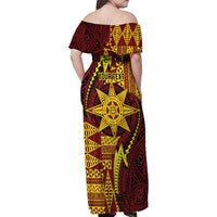Personalised Tonga Haapai High School Family Matching Off Shoulder Maxi Dress and Hawaiian Shirt Special Kupesi Pattern