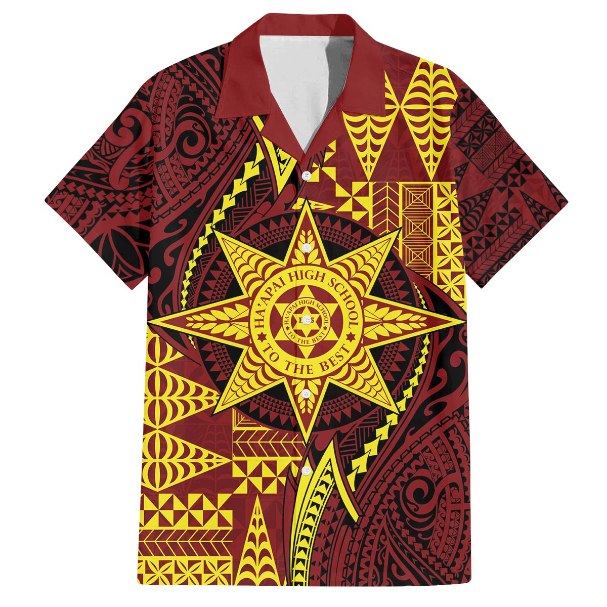 Personalised Tonga Haapai High School Family Matching Puletasi and Hawaiian Shirt Special Kupesi Pattern
