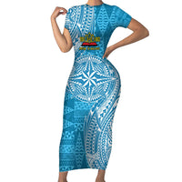 Personalised Tonga Lavengamalie College Family Matching Short Sleeve Bodycon Dress and Hawaiian Shirt Since 1980 Special Kupesi Pattern