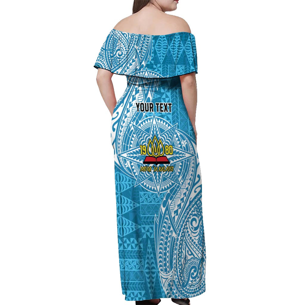 Personalised Tonga Lavengamalie College Off Shoulder Maxi Dress Since 1980 Special Kupesi Pattern