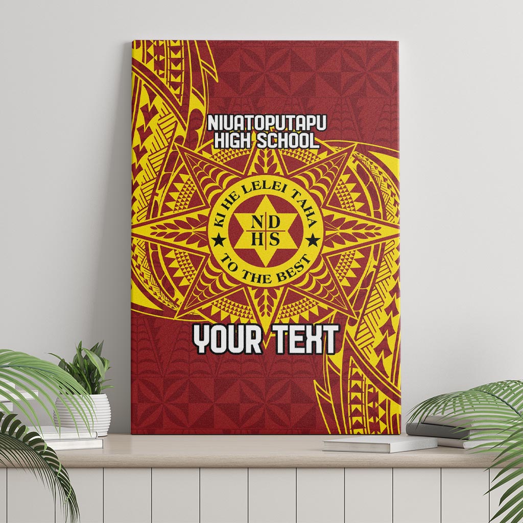Personalised Tonga Niuatoputapu High School Canvas Wall Art Special Kupesi Pattern