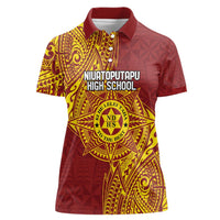 Personalised Tonga Niuatoputapu High School Women Polo Shirt Special Kupesi Pattern