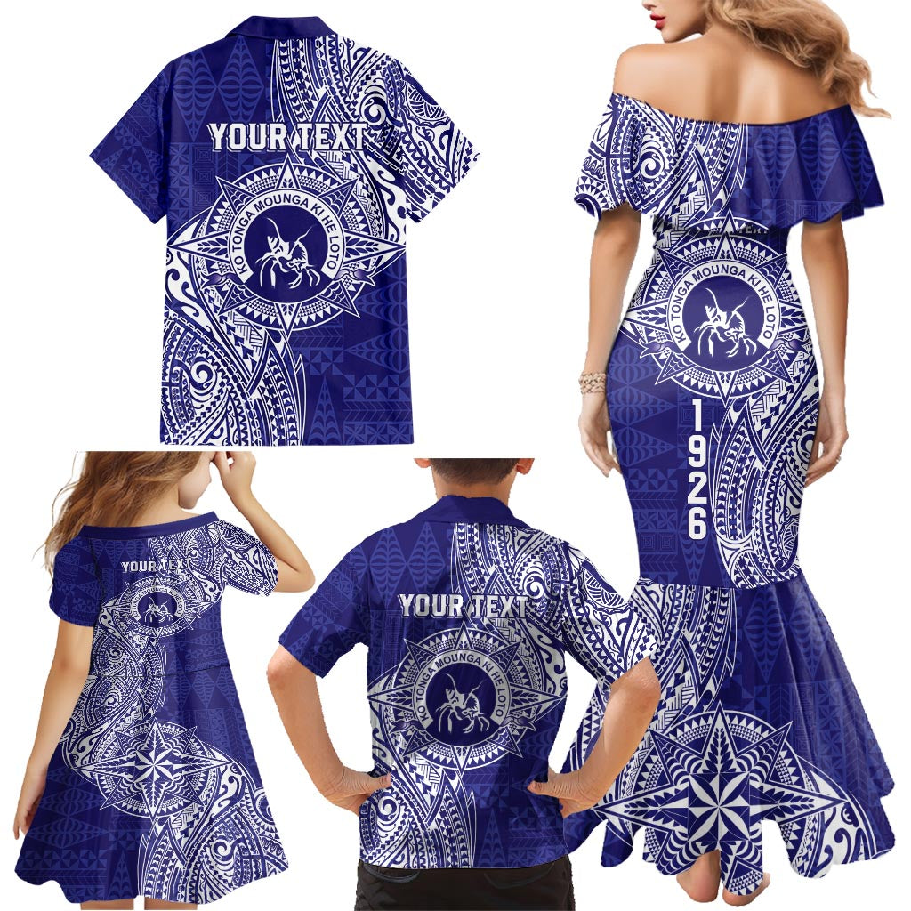 Personalised Tonga Queen Salote College Family Matching Mermaid Dress and Hawaiian Shirt Kolisi Fefine 1926 Special Kupesi Pattern LT9 - Polynesian Pride