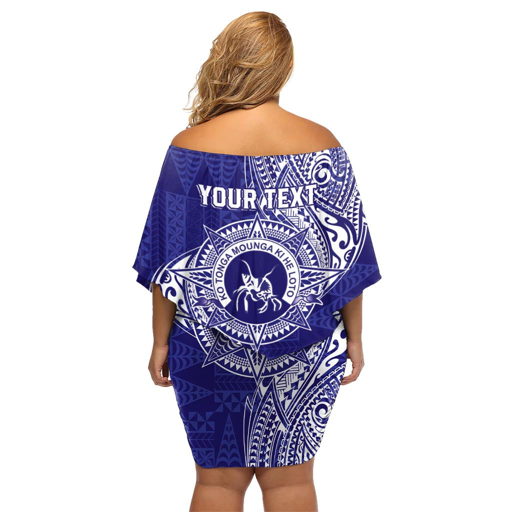 Personalised Tonga Queen Salote College Family Matching Off Shoulder Short Dress and Hawaiian Shirt Kolisi Fefine 1926 Special Kupesi Pattern LT9 - Polynesian Pride