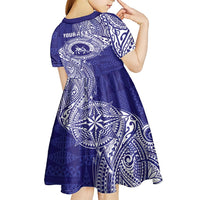 Personalised Tonga Queen Salote College Kid Short Sleeve Dress Kolisi Fefine 1926 Special Kupesi Pattern LT9 - Polynesian Pride