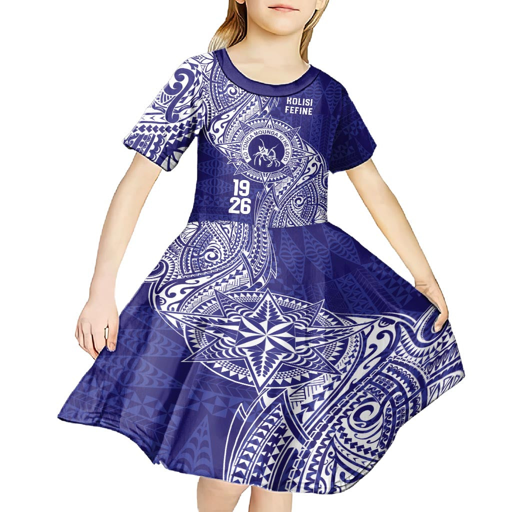 Personalised Tonga Queen Salote College Kid Short Sleeve Dress Kolisi Fefine 1926 Special Kupesi Pattern LT9 - Polynesian Pride