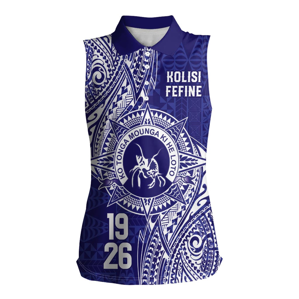 Personalised Tonga Queen Salote College Women Sleeveless Polo Shirt Kolisi Fefine 1926 Special Kupesi Pattern