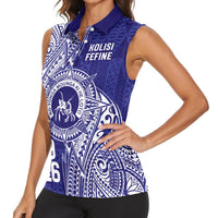 Personalised Tonga Queen Salote College Women Sleeveless Polo Shirt Kolisi Fefine 1926 Special Kupesi Pattern LT9 - Polynesian Pride