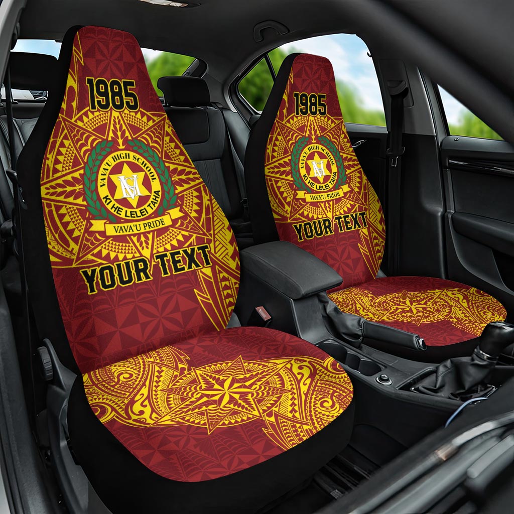 Personalised Tonga Vava'u High School Car Seat Cover Since 1985 Special Kupesi Pattern