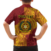 Personalised Tonga Vava'u High School Family Matching Tank Maxi Dress and Hawaiian Shirt Since 1985 Special Kupesi Pattern
