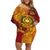 Personalised Tonga Vava'u High School Off Shoulder Short Dress Since 1985 Special Kupesi Pattern