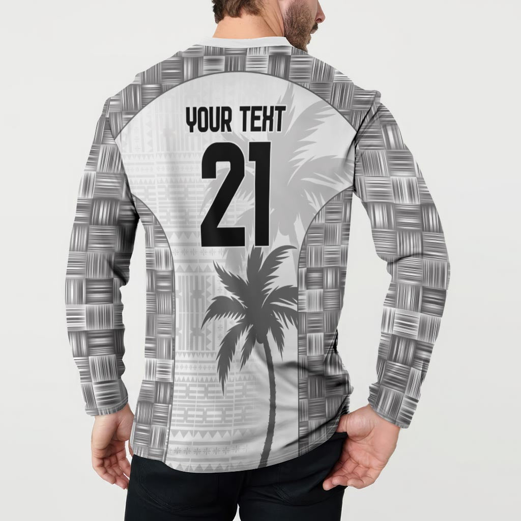 Custom Fiji Rugby Button Sweatshirt History Champions World Cup 7s - White