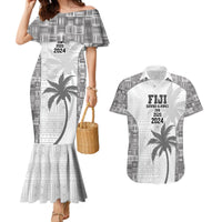 Custom Fiji Rugby Couples Matching Mermaid Dress and Hawaiian Shirt History Champions World Cup 7s - White LT9 White - Polynesian Pride