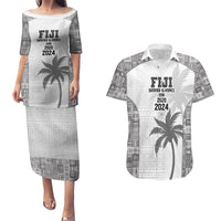 Custom Fiji Rugby Couples Matching Puletasi and Hawaiian Shirt History Champions World Cup 7s - White LT9 White - Polynesian Pride
