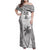 Custom Fiji Rugby Family Matching Off Shoulder Maxi Dress and Hawaiian Shirt History Champions World Cup 7s - White