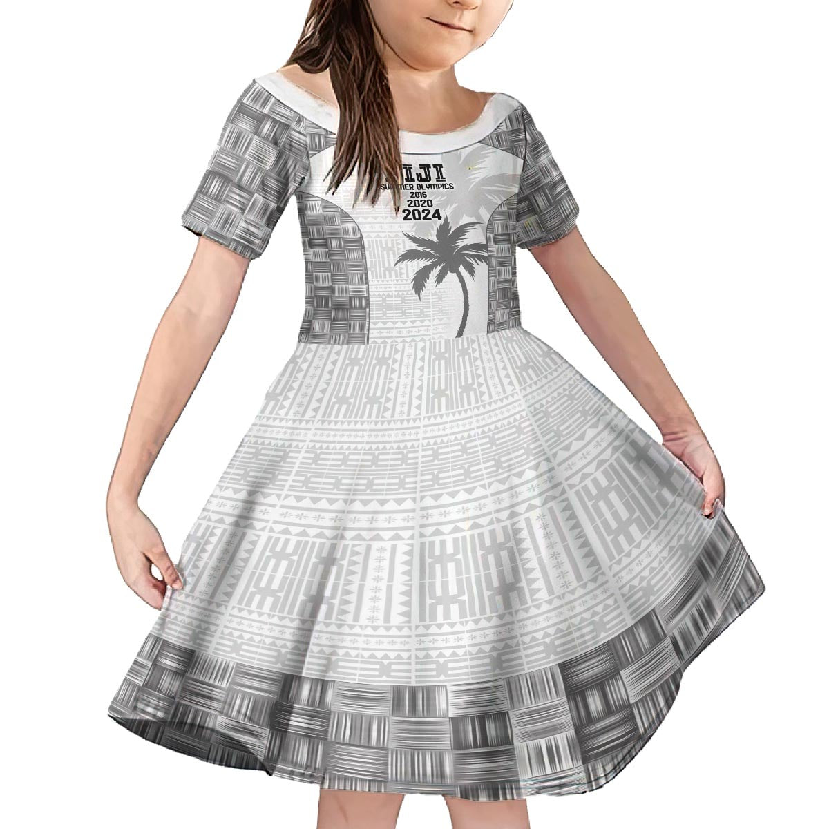 Custom Fiji Rugby Family Matching Puletasi and Hawaiian Shirt History Champions World Cup 7s - White