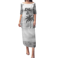 Custom Fiji Rugby Family Matching Puletasi and Hawaiian Shirt History Champions World Cup 7s - White