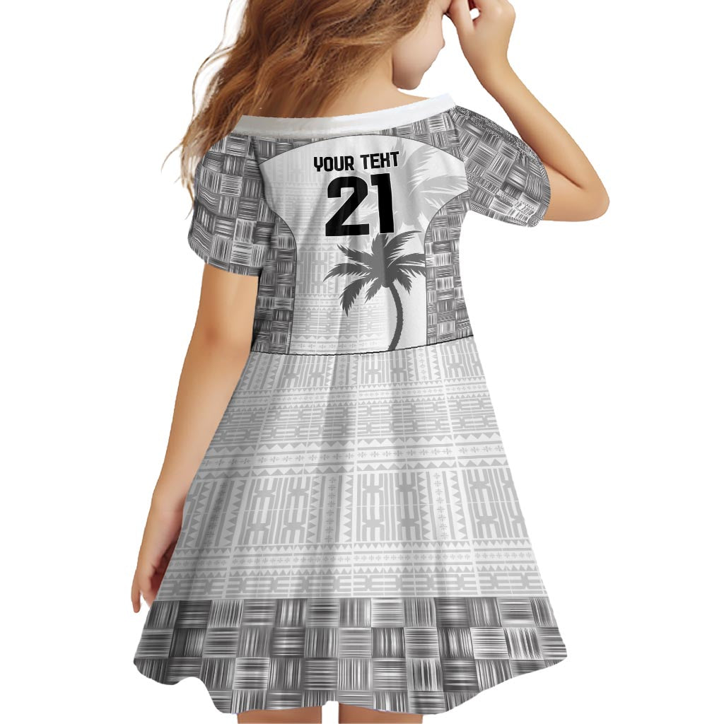 Custom Fiji Rugby Kid Short Sleeve Dress History Champions World Cup 7s - White