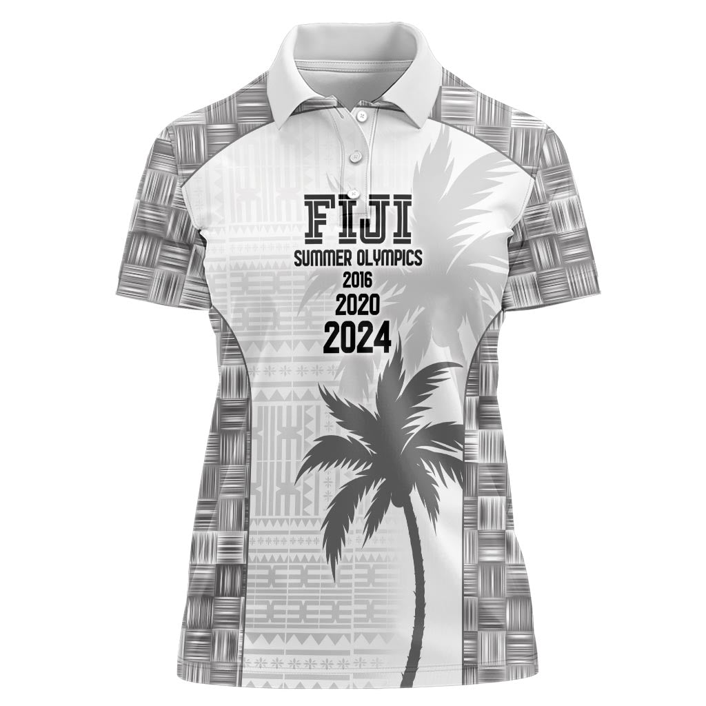 Custom Fiji Rugby Women Polo Shirt History Champions World Cup 7s - White