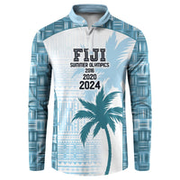 Custom Fiji Rugby Button Sweatshirt History Champions World Cup 7s - Bllue