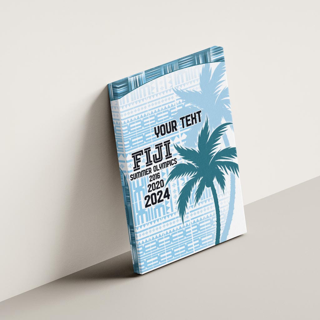 Custom Fiji Rugby Canvas Wall Art History Champions World Cup 7s - Bllue